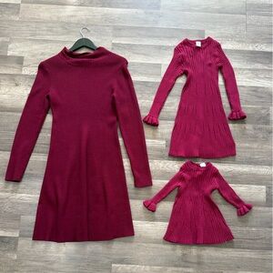 Mommy and Me Burgundy Knit Dress
